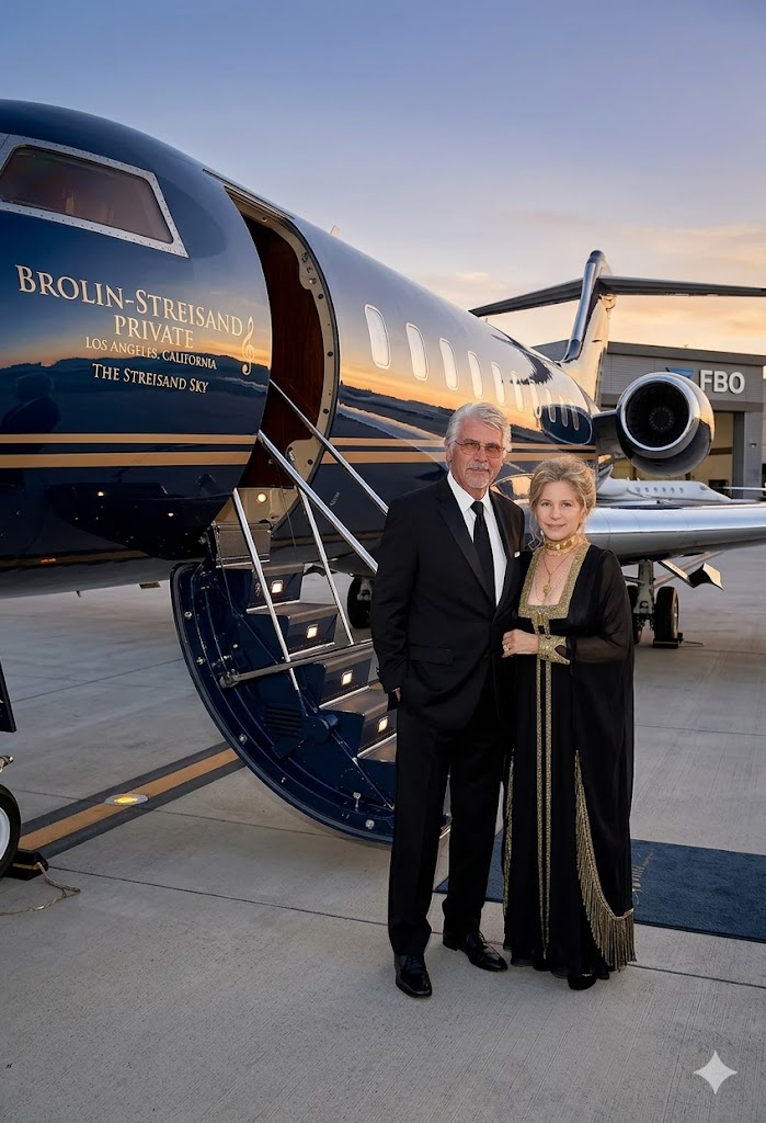 BARBRA STREISAND AND JAMES BROLIN’S REPORTED “ENDLESS LIGHT” JET TURNS THEIR LOVE STORY INTO A HOLLYWOOD DREAM ABOVE THE CLOUDS