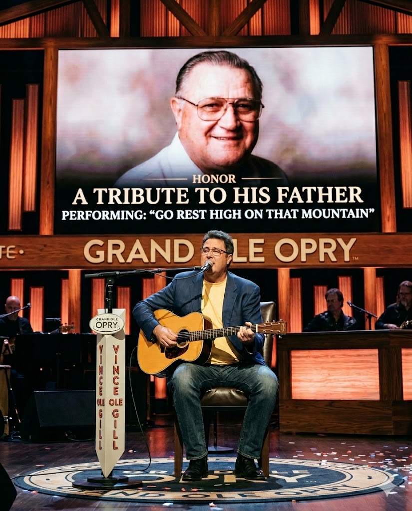 “HERE COMES MY BIGGEST IDOL… MY DAD” — VINCE GILL TURNS A SONG OF GRIEF INTO A SON’S QUIET PRAYER