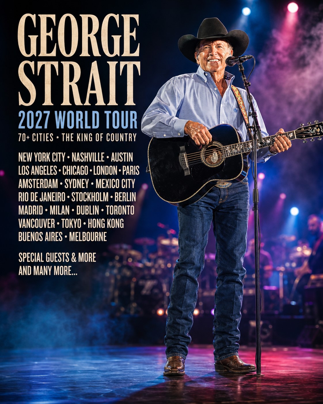 GEORGE STRAIT MAY BE RIDING BACK ONTO THE WORLD STAGE IN 2027 — AND COUNTRY FANS ARE ALREADY BRACING FOR A NIGHT THEY MAY NEVER FORGET