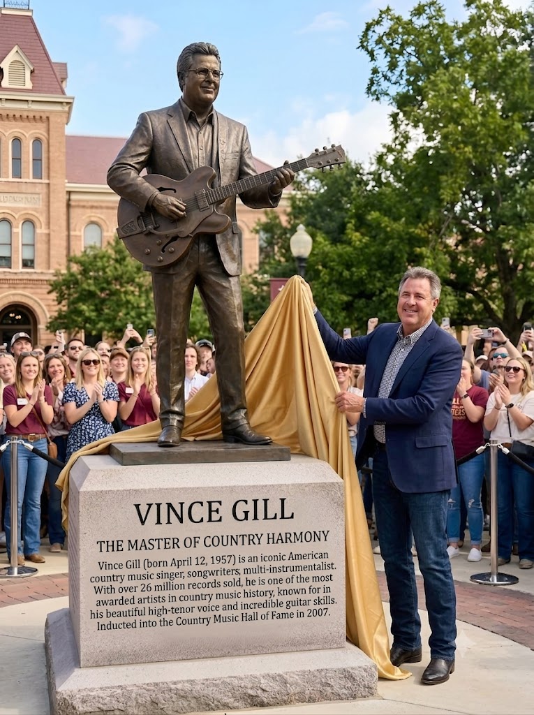VINCE GILL HONORED WITH OKLAHOMA STATUE AS HOMETOWN FANS CELEBRATE THE GENTLE VOICE THAT HELPED HEAL GENERATIONS