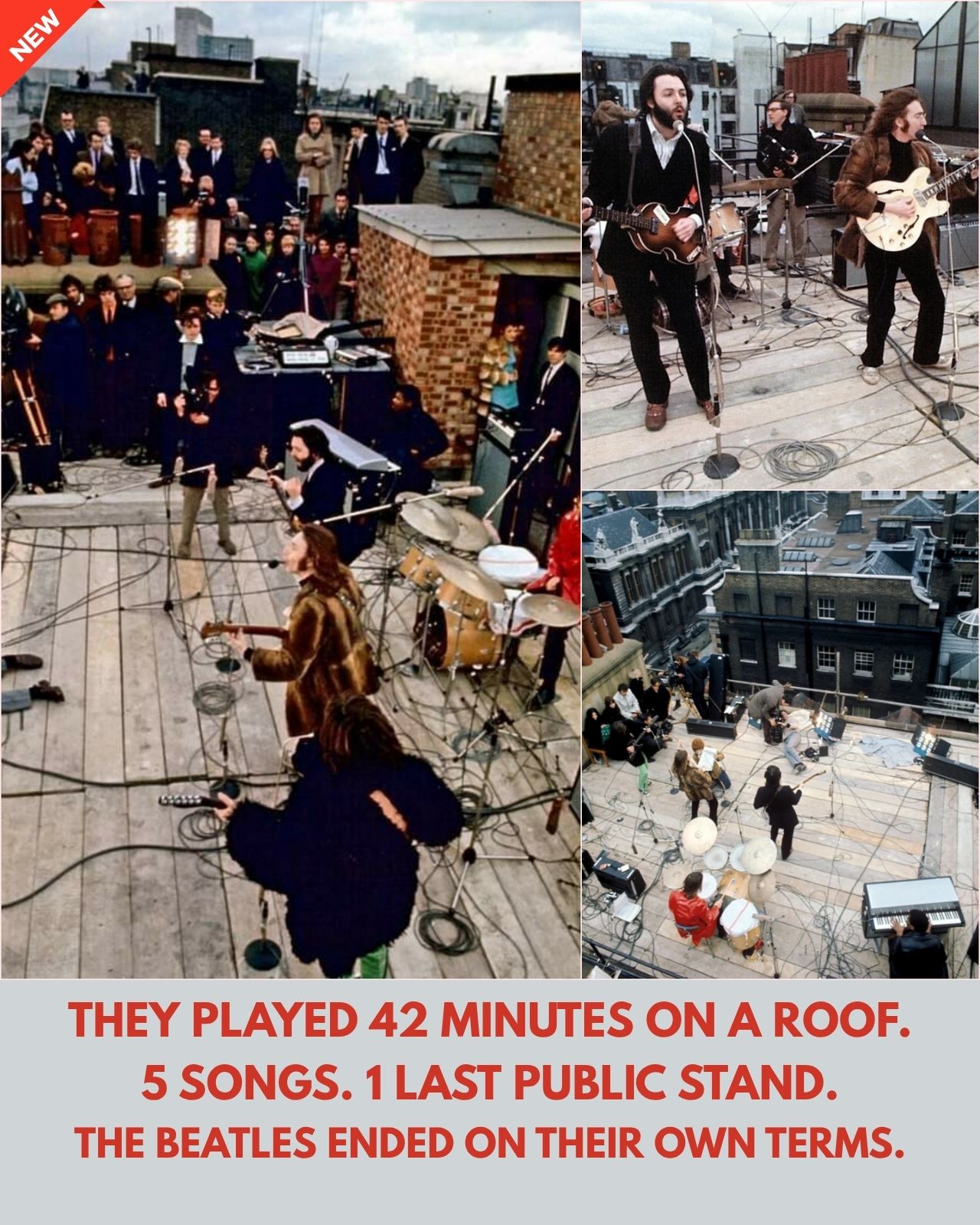 THE BEATLES’ FINAL 42 MINUTES ON A LONDON ROOFTOP BECAME THE GOODBYE THE WORLD NEVER SAW COMING
