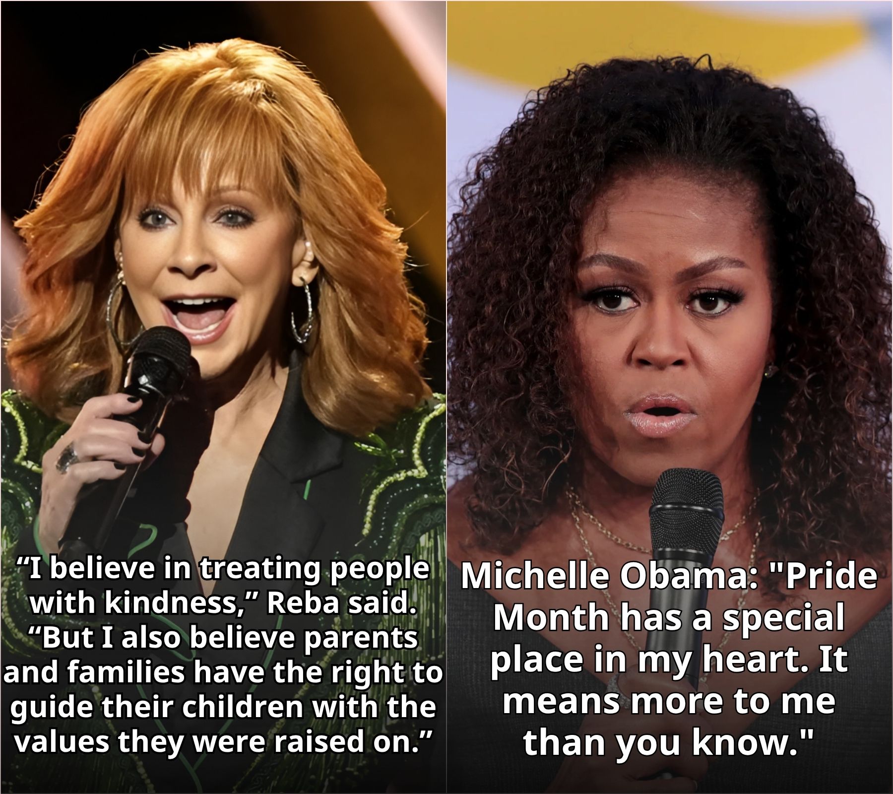 MICHELLE OBAMA’S PRIDE MONTH MESSAGE AND REBA McENTIRE’S REPORTED RESPONSE SPARK A DEBATE ABOUT FAITH, FAMILY, AND ACCEPTANCE