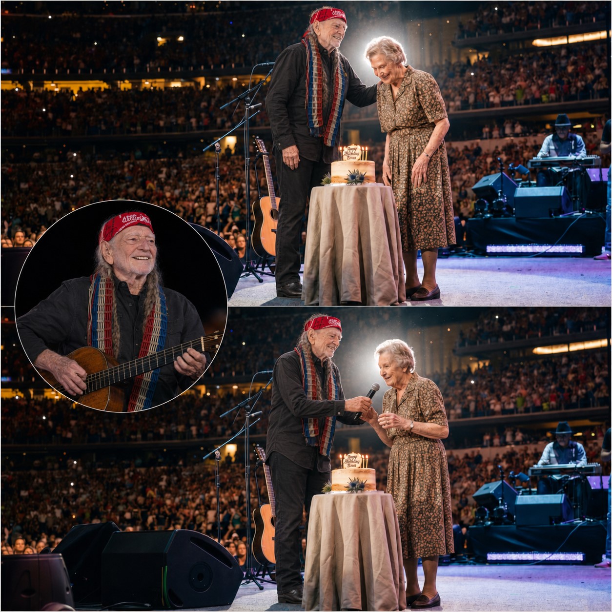 WILLIE NELSON STOPPED HIS CONCERT FOR A 95-YEAR-OLD FAN — AND TURNED ONE ARENA INTO A ROOM FULL OF TEARS