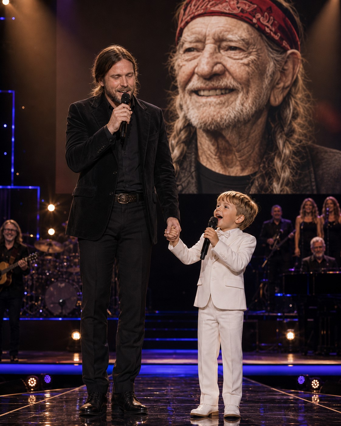 LUKAS NELSON AND HIS YOUNG SON BRING WILLIE NELSON TO TEARS IN A THREE-GENERATION TRIBUTE