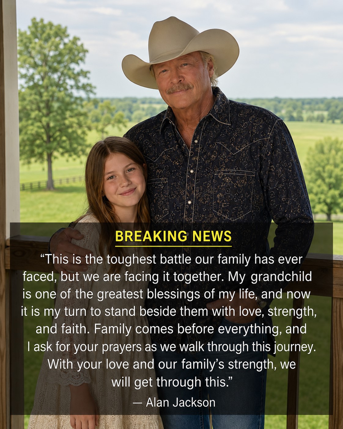 ALAN JACKSON’S EMOTIONAL FAMILY MESSAGE REMINDS FANS THAT BEHIND THE LEGEND IS A GRANDFATHER HOLDING ON TO FAITH