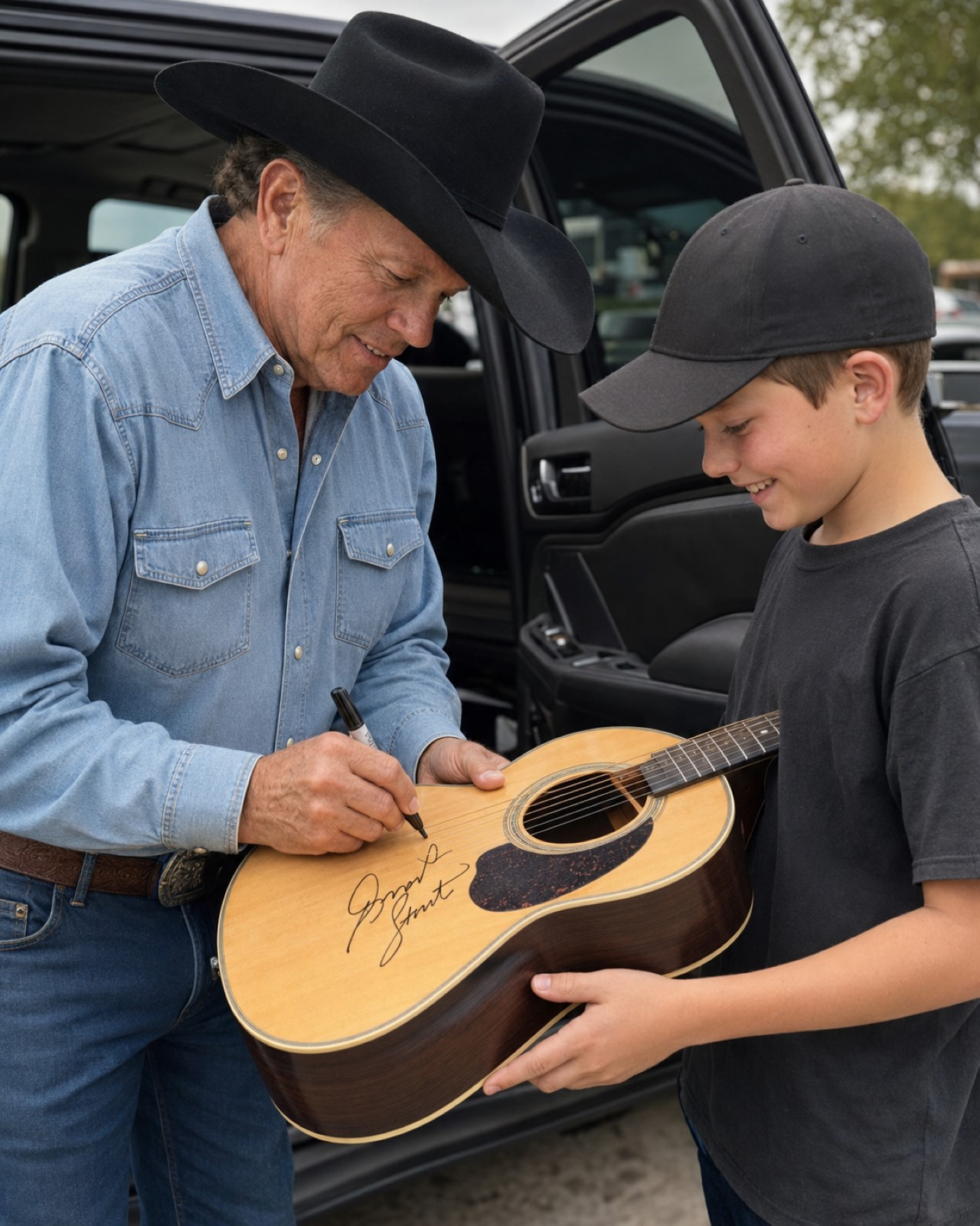 GEORGE STRAIT’S MOMENT WITH A LITTLE BOY AND A GUITAR REMINDS FANS WHY THE KING OF COUNTRY STILL STOPS FOR THE SIMPLE THINGS