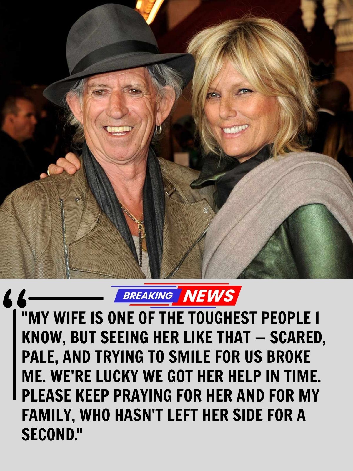 KEITH RICHARDS’ REPORTED MESSAGE ABOUT PATTI HANSEN HAS FANS PRAYING — A ROCK ’N’ ROLL LOVE STORY FACING ANOTHER STORM