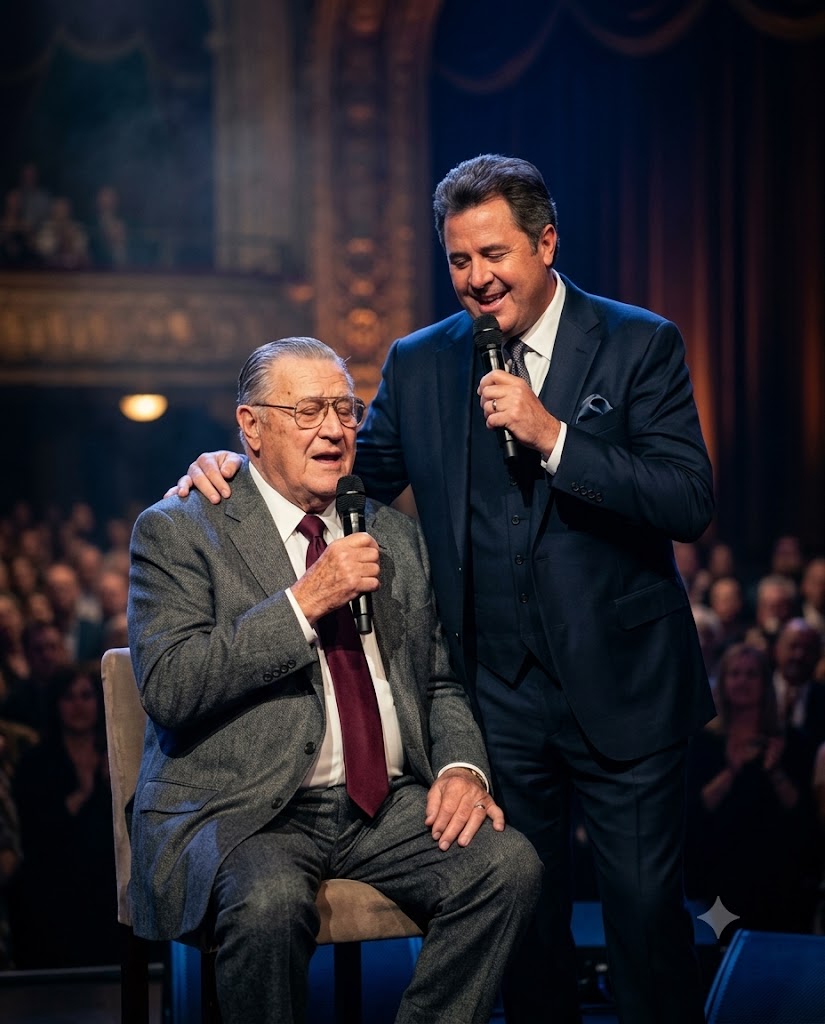 VINCE GILL ASKED HIS FATHER TO SING — THEN FOUR QUIET WORDS TURNED THE ARENA INTO A ROOM FULL OF TEARS