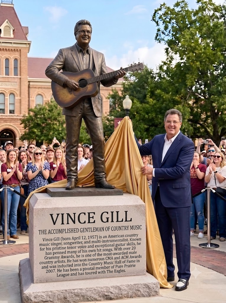 OKLAHOMA’S BRONZE TRIBUTE TO VINCE GILL STILL REMINDS FANS WHY HIS HOMETOWN HEART NEVER LEFT