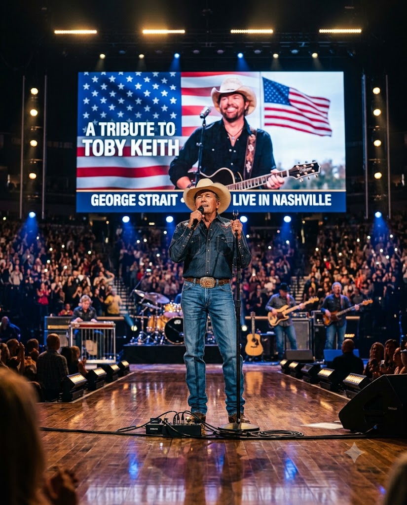 GEORGE STRAIT’S REPORTED RED, WHITE, AND BLUE WESTERN LOOK TURNED A TOBY KEITH TRIBUTE INTO A QUIET PATRIOTIC STATEMENT
