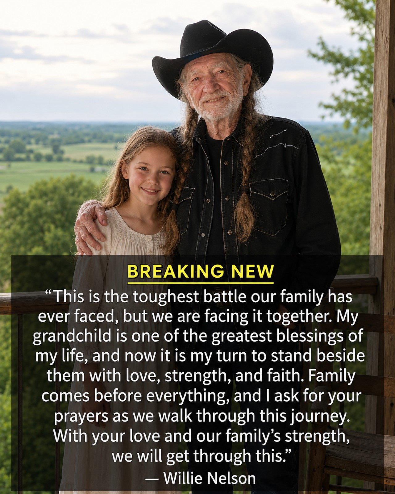 WILLIE NELSON’S REPORTED FAMILY MESSAGE REMINDS FANS THAT EVEN THE TOUGHEST OUTLAW IS A GRANDFATHER FIRST