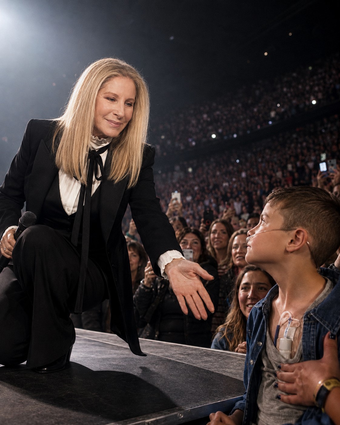 THE NIGHT 40,000 VOICES FELL SILENT — ONE SMALL BOY’S WISH TURNED A BARBRA STREISAND CONCERT INTO SOMETHING FAR BIGGER THAN MUSIC