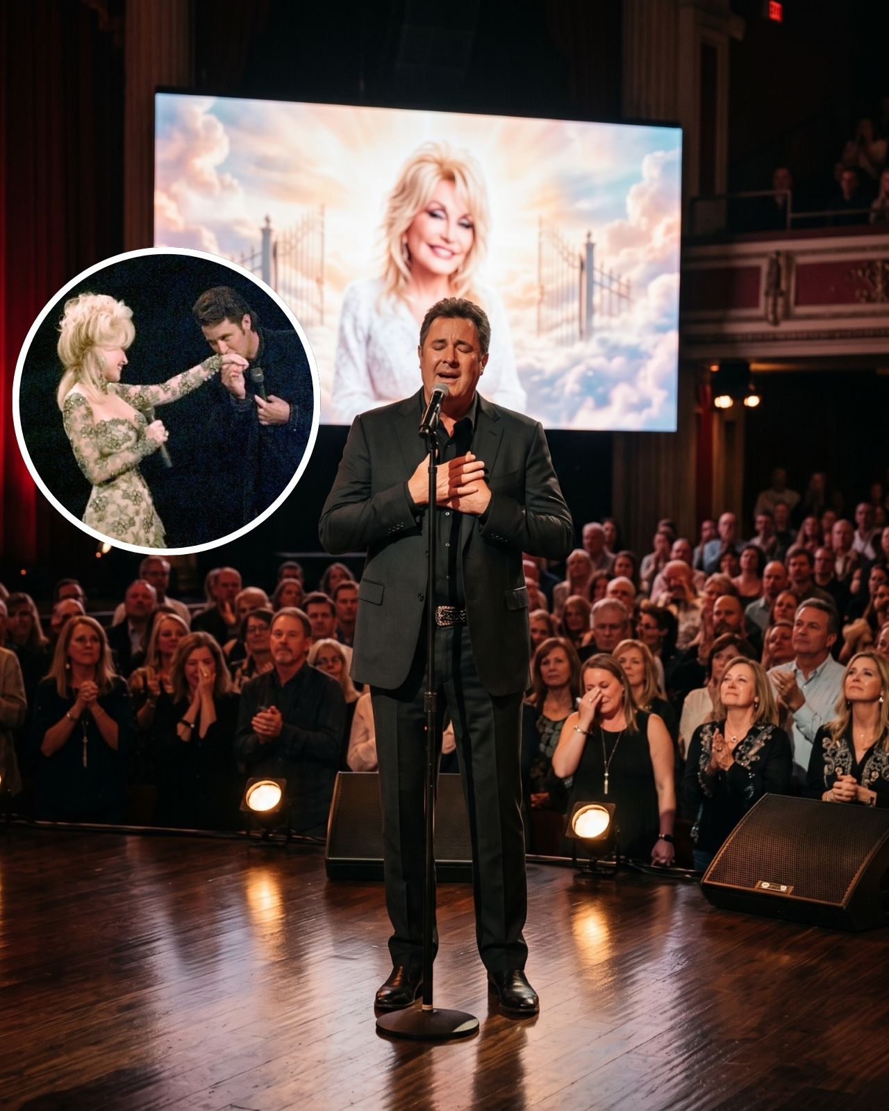 VINCE GILL STEPPED INTO THE SPOTLIGHT WITH “I WILL ALWAYS LOVE YOU” — AND DOLLY PARTON’S MEMORY SEEMED TO FILL THE GRAND OLE OPRY