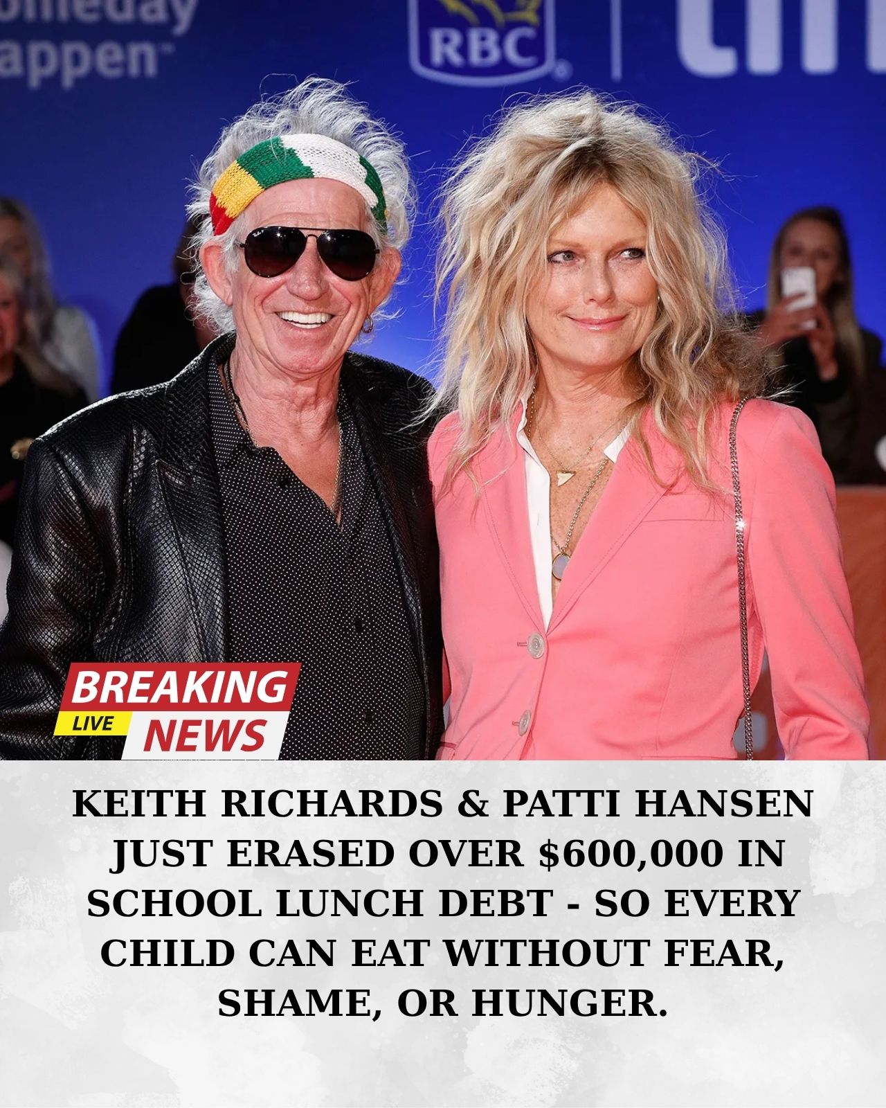 KEITH RICHARDS AND PATTI HANSEN’S REPORTED $600,000 GIFT ERASED MORE THAN LUNCH DEBT — IT GAVE CHILDREN BACK THEIR DIGNITY