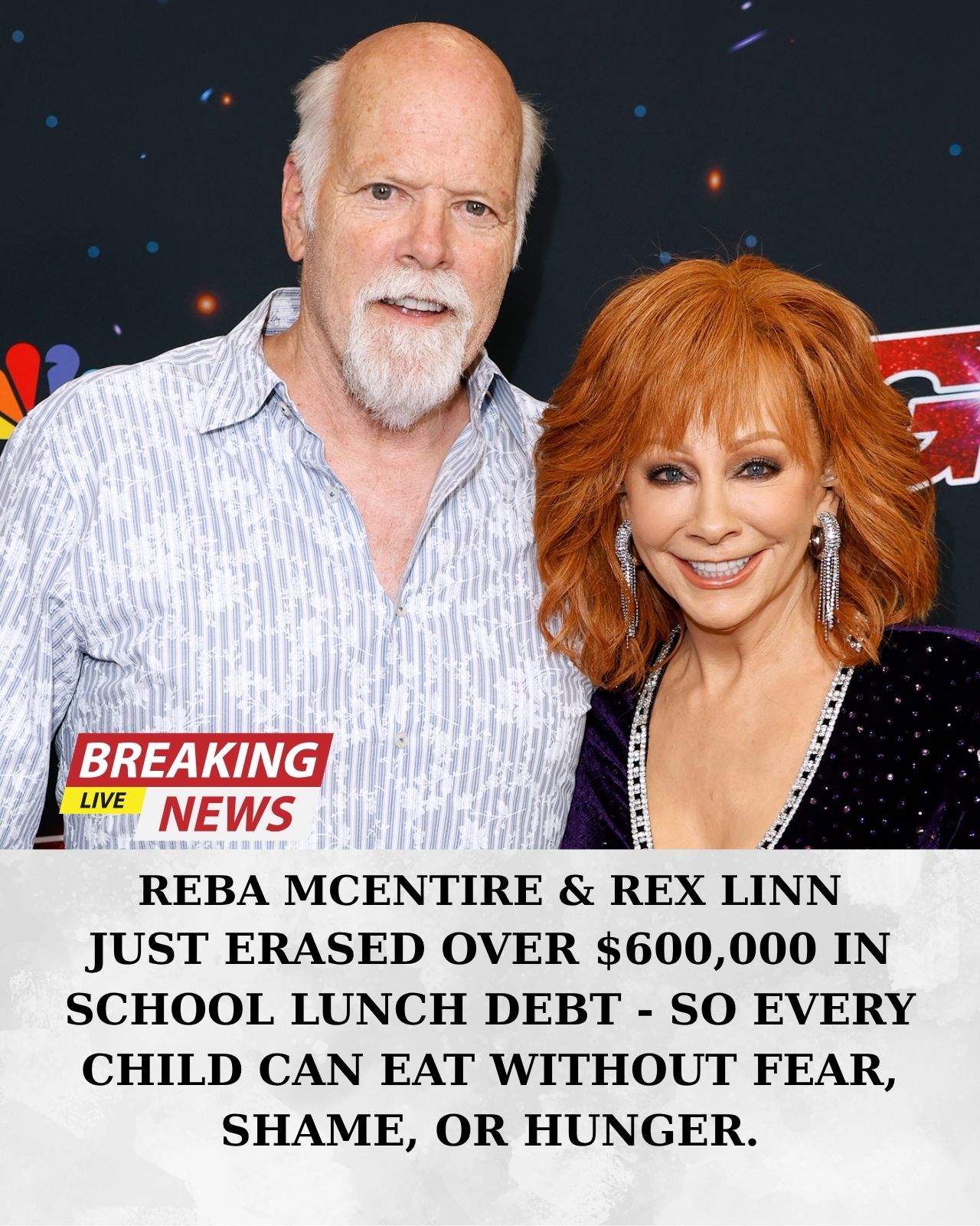 REBA McENTIRE AND REX LINN REPORTEDLY ERASE $600,000 IN SCHOOL LUNCH DEBT — AND FAMILIES NEVER SAW IT COMING