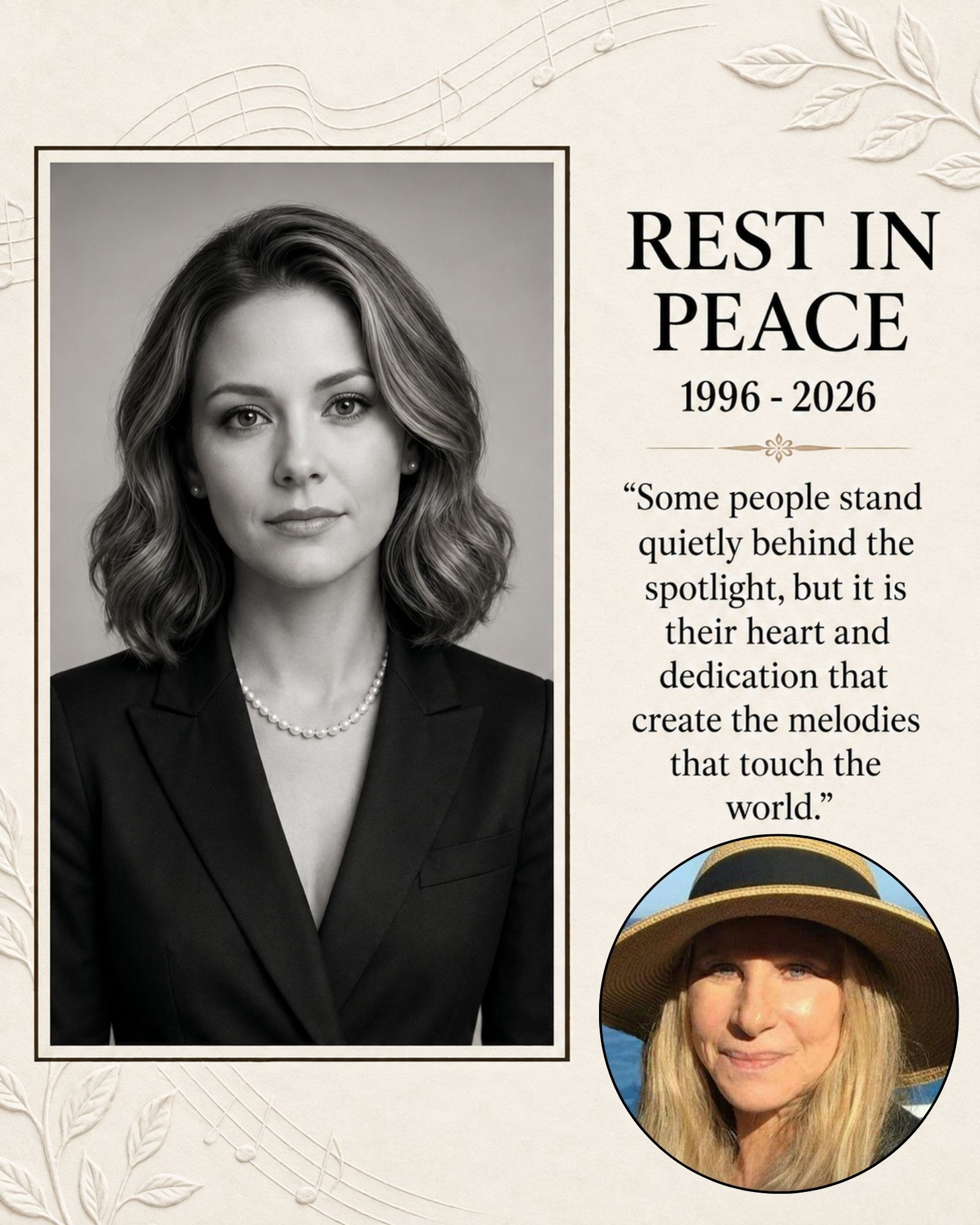 A HEARTBREAKING LOSS AROUND BARBRA STREISAND’S TEAM — YOUNG ASSISTANT REPORTEDLY DIES AT 30, LEAVING BEHIND A 3-YEAR-OLD CHILD