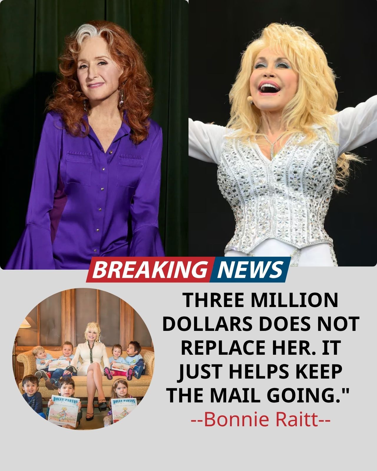 BONNIE RAITT DONATED $3 MILLION TO DOLLY PARTON’S IMAGINATION LIBRARY — AND HER QUIET MESSAGE ABOUT HOPE HAS FANS IN TEARS
