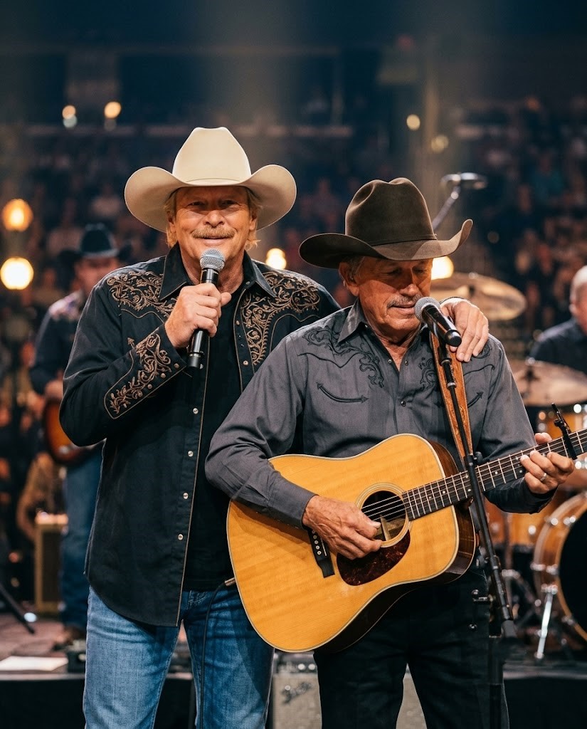 ALAN JACKSON STAGGERED DURING “REMEMBER WHEN” — THEN GEORGE STRAIT QUIETLY STEPPED CLOSER, AND THE ENTIRE ROOM UNDERSTOOD WHAT FRIENDSHIP LOOKS LIKE
