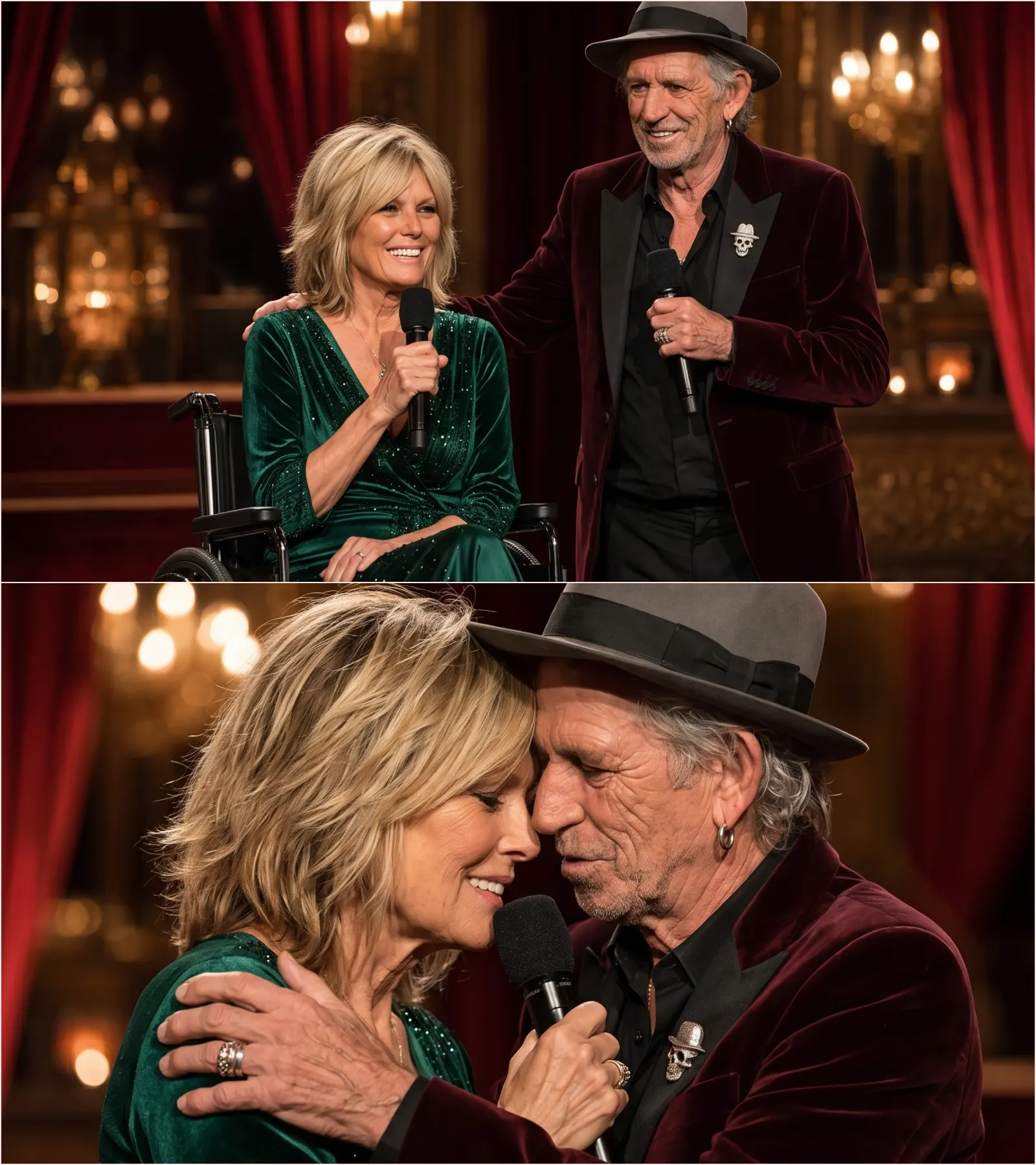 PATTI HANSEN PAUSED IN TEARS — THEN KEITH RICHARDS WALKED INTO THE LIGHT, AND ONE QUIET SENTENCE LEFT THE THEATER IN TEARS