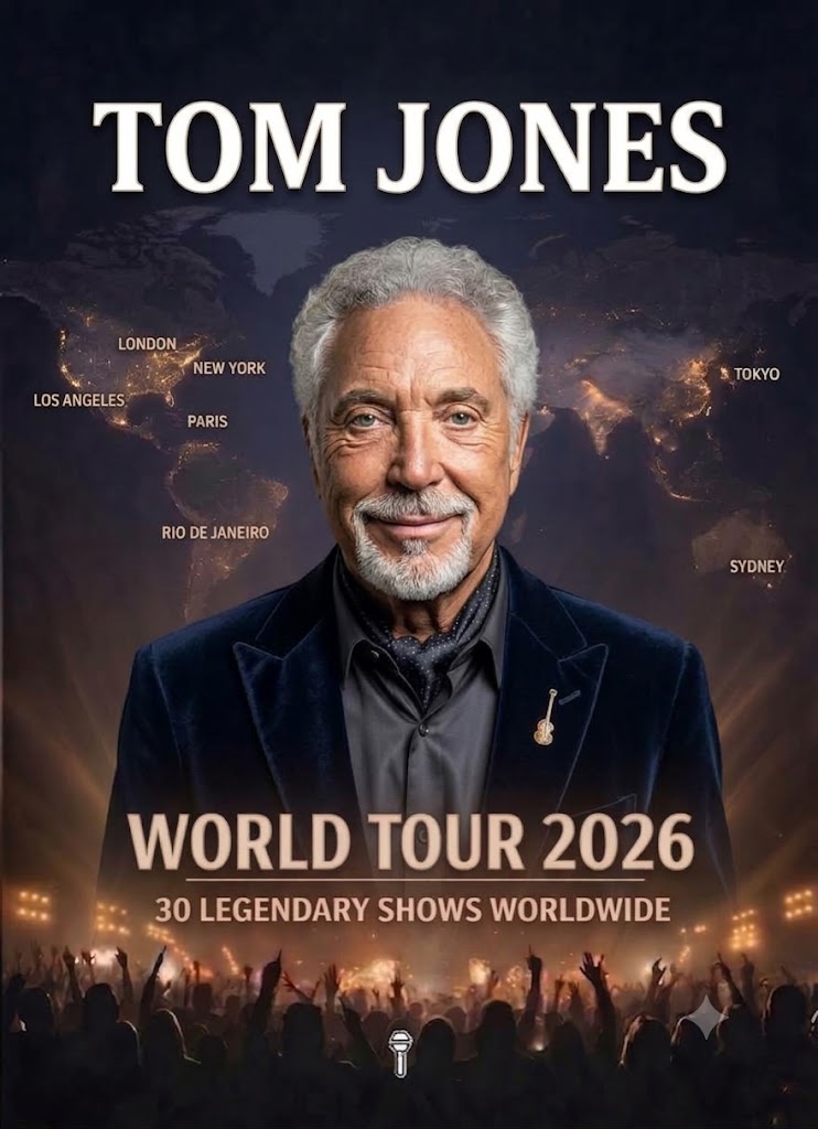 TOM JONES IS TAKING HIS VOICE AROUND THE WORLD AGAIN — AND AT 86, EVERY 2026 CONCERT FEELS MORE PRECIOUS