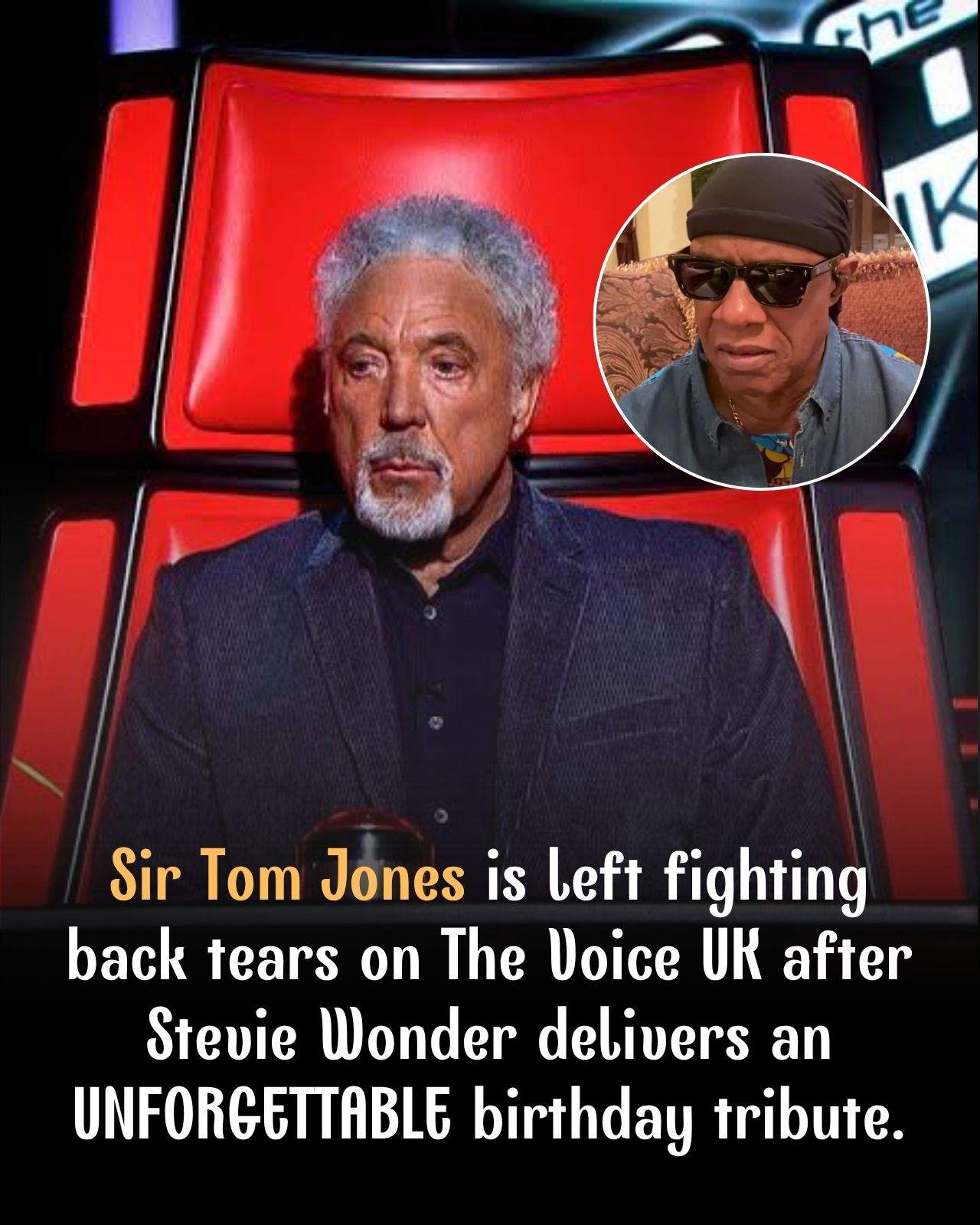 TOM JONES FOUGHT BACK TEARS AS STEVIE WONDER PLAYED HIS SONG — A SURPRISE TRIBUTE TURNED THE VOICE UK INTO A CELEBRATION OF FRIENDSHIP