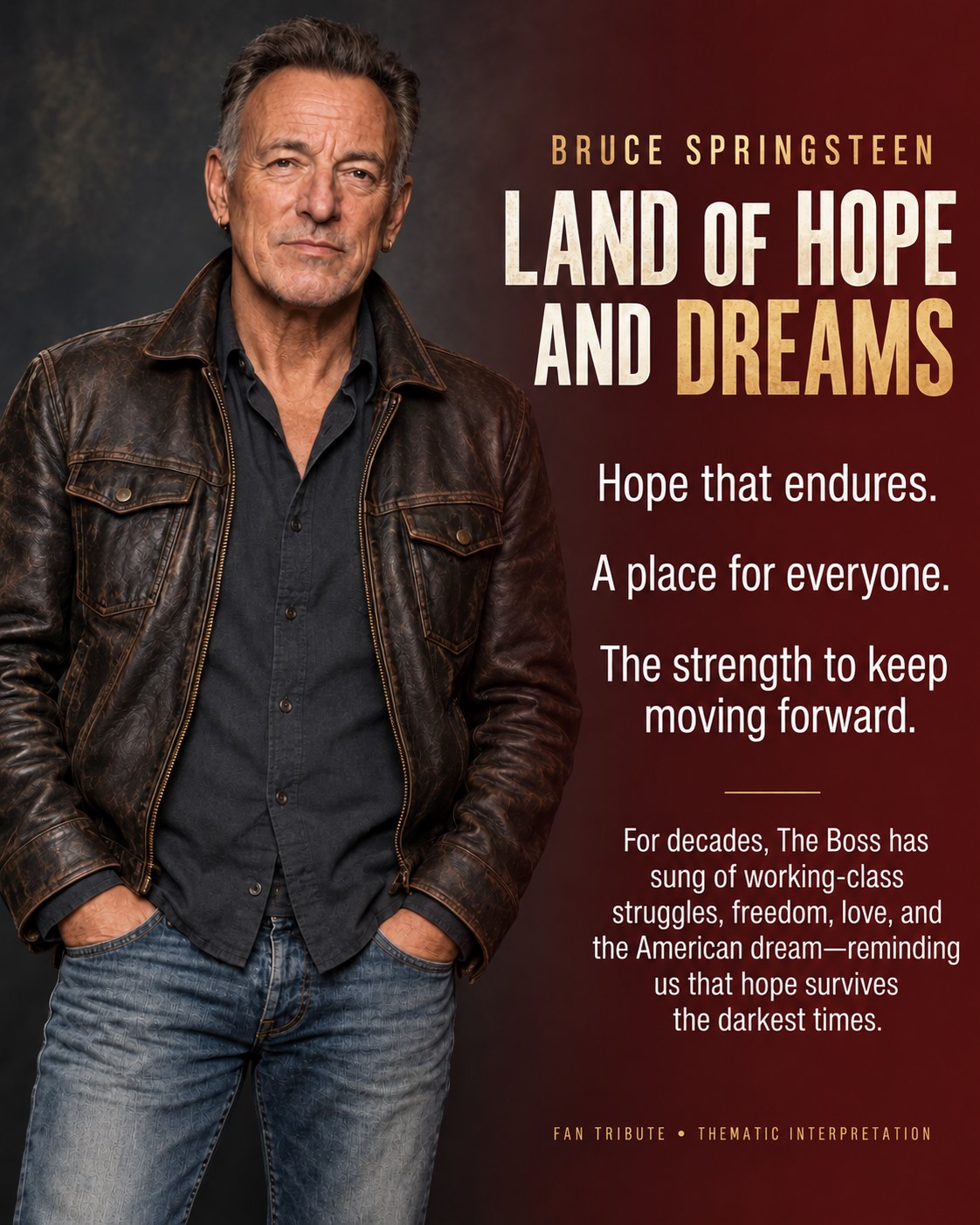 BRUCE SPRINGSTEEN’S “LAND OF HOPE AND DREAMS” STILL OPENS ITS ARMS — A SONG ABOUT BELONGING THAT REACHES STRAIGHT TO THE HEART